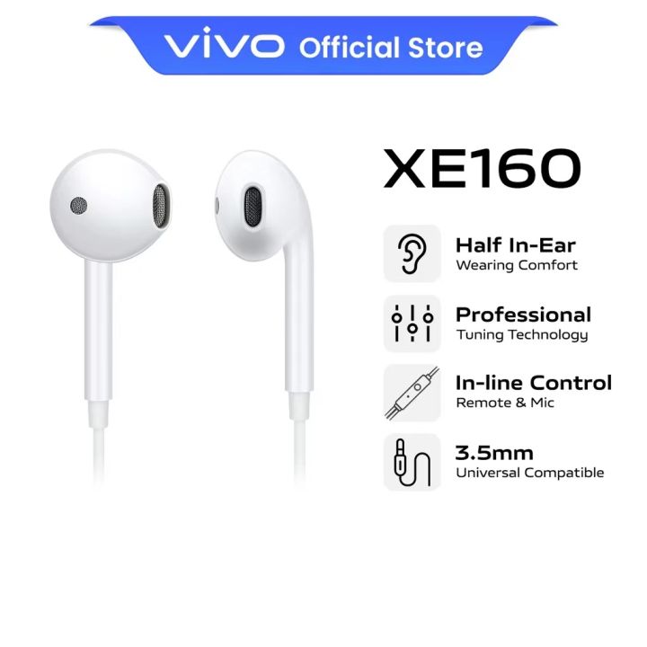 Original VIVO XE160 Earphone Jack Wired Headset Stereo Voice Call