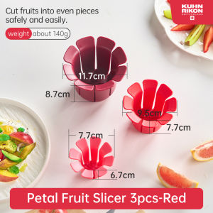 KUHN RIKON Fruit Slicer Cup Set 3pcs Fruits Holder for Cutting Apple Orange Into Even Pieces Creative Kitchen Tools