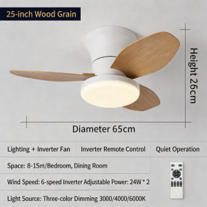 【SG Stock】Ceiling Fan with Light Intelligent 6-speed Fan 3 Colors LED Light with Remote Control for Kitchen Dining Room