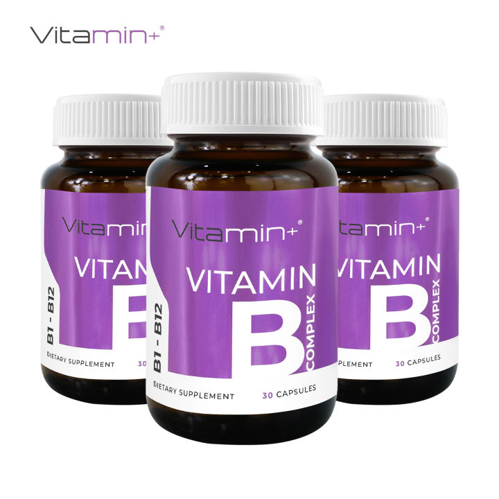 [แพ็ค 3 ขวด สุดคุ้ม] วิตามินบีรวม วิตามินพลัส Vitamin B Complex Vitamin