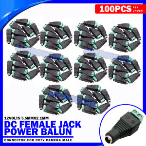 MW 100 pcs 12V DC Female Jack Power Balun Plug Connector for CCTV Camera Male DC Plug BNC Connector for CCTV Cameras - 2.1mm