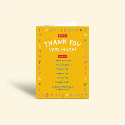 Singapore Souvenir Greeting Card – (Thank you / Thanks / Happy Teachers Day / Teacher) English vs Singlish