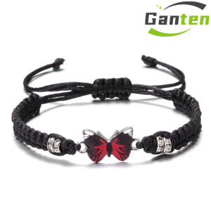 Ganten🍎Gelang Kepang Liontin Kupu-kupu Wanita yang Dapat Disesuaikan Gelang Serangga Sederhana dan Serbaguna COD