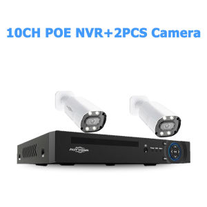 10CH POE NVR 5MP POE IP Camera Setsecurity protection Kit Outdoor Waterproof  Color Vision Night 2-Way Audio CCTV Video Surveillance System Set