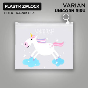 ( 6 Pcs ) Zipper Lucu Motif Unicorn & Kaktus | ZipLock Kosmetik Buram Motif Unicorn & Kaktus | ZipLock Alat Tulis ATK Murah