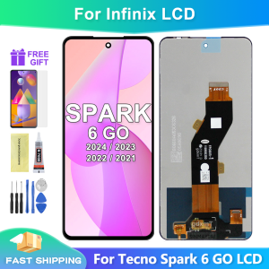 LCD For Tecno Spark 6 Go 2020 2021 2022 2023 2024 2025/Spark Go 1 1S/Spark Go 2 2S/Smart 5 X657 X657C LCD Display Touch Screen Digitizer Replacement Assesmbly for Smart 4 X653