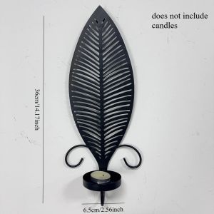 FFBH European Retro Candle Holder Iron Black Gold Candle Stand Wall Mounted Living Room Home Wall Decoration Creative Styling 4P6B8