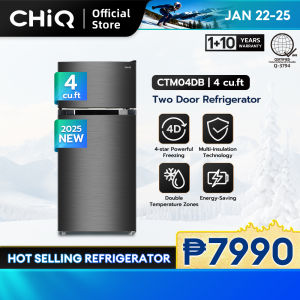 【NEW】CHiQ 4 cu.ft two door Refrigerator CTM04DB with Freezer Black Reversible Door Energy Saving Silent Operation