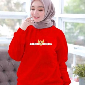Diskon Spesial Sweater Pria Wanita Garuda Nusantara Kaos 17 Agustus Hut RI Crewneck Kemerdekaan Nkri