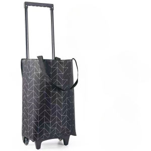 Foldable Shopping Trolley Bag With Wheels Large Capacity Oxford Cloth Portable Grocery Cart Home Market Use
