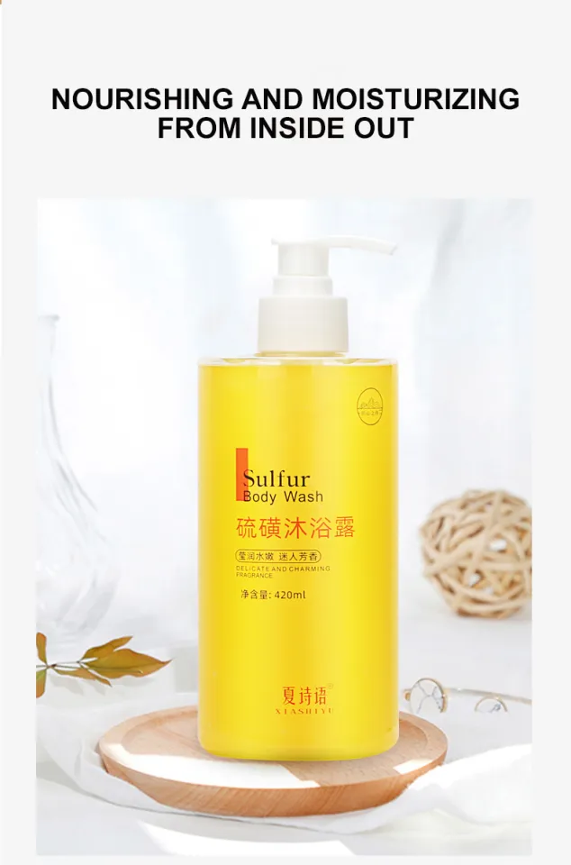 420ML Sulfur Cleansing Mites body wash whitening milk bath