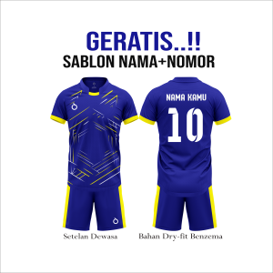 ( Free Costum Nama Nomor ) Kaos Bola Futsal Pria Dewasa Pakaian Olahraga Jersey Sepak Bola Voli
