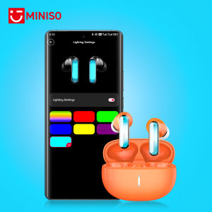 MINISO MS110 Bluetooth Earphone Wireless Bluetooth Earbuds In-Ear TWS Headset DIY LED Light Touch Control Stereo Sound Stable Connection Long Battery Life Music Gaming Earphones