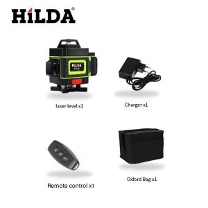 HILDA 16/12 Lines Level Green Line Self-Leveling 360 Horizontal And Vertical Super Powerful Level Green Beam