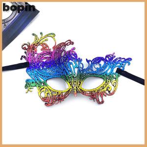 Bopin หน้ากากครึ่งหน้าฮาโลวีนชุดเดรสผู้หญิงหรูหรางานปาร์ตี้คริสต์มาสตกแต่งคอสเพลย์หน้ากากไนท์คลับ