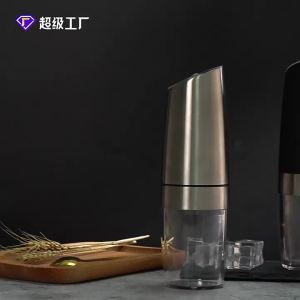 Electric Automatic Mill Spice Salt And Pepper Er Gravity LED Light Adjustable Coarseness Kitchen Steak Tool Sets