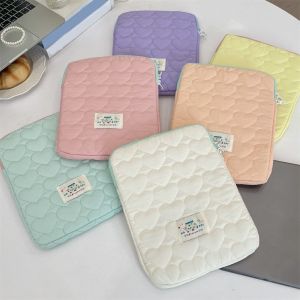GOLDMINES Love Plaid Laptop Storage Bag Cartoon Prints Quilted Notebook Storage Bag Korean Style Shockproof Cosmetic Bag For Women