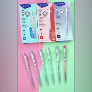 Combo Bút bi Thiên Long Pro 027 TL-105 màu pas ngòi 0.5mm - Bút bi mực xanh đỏ đen viết bi tự động thu ngòi bút