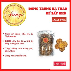 Đông trùng hạ thảo FUNGI (ĐẾ SẤY KHÔ) Gói 500 Gram - Ngâm rượu Pha trà rất thơm ngon bổ dưỡng giúp tăng miễn dịch khả năng sinh lý