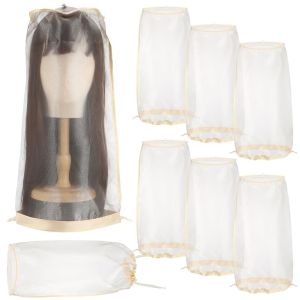 JON09 3Pcs Adjustable Wig Cover Storage Portable with Drawstring Wig Dust-proof Cover Breathable Durable Wig Dust Bag for Protecting Wigs