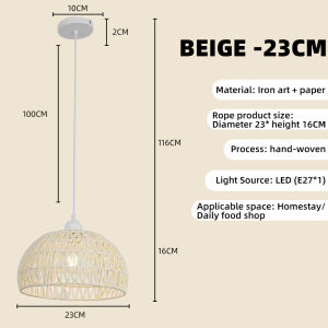 Pendant Light Hemp Rope Log Rattan Art Drop Light Suitable For Bedroom Living Room Restaurant Bar Attic Lighting