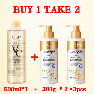 BUY 1 TAKE 2 500ml Vitamin C Toner Beauty Whitening Toner +300g Collagen Whitening Body Lotion Moisturizin Smooth Firming Skin Remove Melanin  Moisturizing Hydrating Whole Body Whitening Skin Care Set
