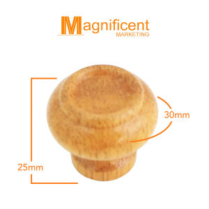 4PCS 30MM Round Wood Unfinished Cabinet Furniture Drawer Knobs Pulls Handles 4173