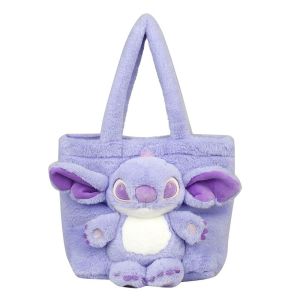 NOVAWEAR Alien Plush Stitch Handbag Strawberry Bear Large Capacity Stufrfed Dolls Bag Portable Korean Style Bear Shoulder Bag Shopping