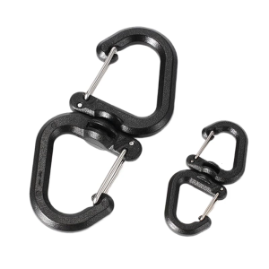 S Shape Carabiner Hook Mountaineering Climbing Quick Hanging 360 Degree Rotation Carabiner Clip Outdoor Key Holder Clip