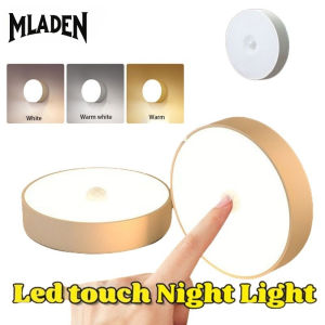 MLADEN Portable Push LED Lamp Night Light USB Rechargeable Stick-on Push Light Wireless Back Magnetic Cabinet Counter LED