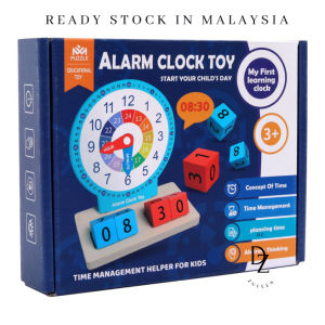 【READY STOCK】Wooden Clock Children Toys Hour Minute Colorful For Kids Early Teaching Aids Toy 钟表模型 (TOY112)
