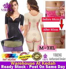 VIRENE Plus Size Long Sleeve Waist Trainer Arm Shaper Slimming Corset Top  Tummy Control Shapewear Soft Comfy Body Shaper Ready Stock 640064