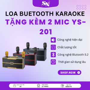 Loa Di Động Karaoke 2 Micro Hát Karaoke YS201 Bass Trầm Cực Hay Loa Bluetooth Karaoke Kèm 2 Mic JVJ YS-201 Không Dây Loa karaoke 2 mic ys 201 Nhật med in Ja pan chỉnh giọng Loa Karaoke YS 201 - Chính hãng giá rẻ uy tín