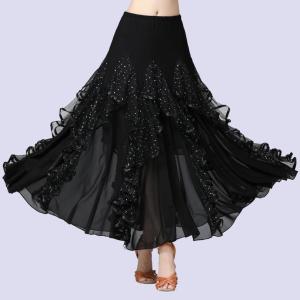 National Standard Sequined Long Modern Square Dance Large Swing Skirt