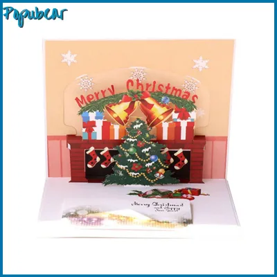 3d Christmas Tree Card 3d Pop Up Christmas Greeting Cards with Envelopes – Merry Christmas Santa Elk Snowman Holiday Cards for Parties Home Decor Festive Gifts in Asia