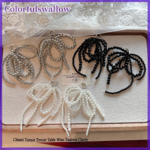 Colorfulswallow 1PC handmade Giày clip đôi lớp hạt ngọc trai Bowknot quyến rũ Giày khóa trang trí túi Mặt dây chuyền cung Phụ Kiện Móc chìa khóa