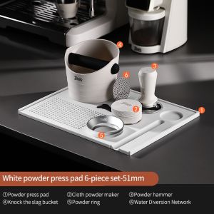 BINCOO Coffee Tamper Set Distributor Portafilter Accessories Press Powder Pad Coffee Storage Pad Bar Mat Coffee Machine Accessories