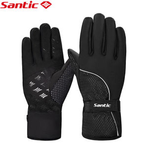 Santic Cycling Gloves Thickened Windproof Non-slip Keep Warm Full Finger Sports Bicycle Bike Gloves