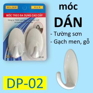 Vỉ 3 Móc treo đồ siêu dính dán tường chịu lực HÒA HỢP DP-02 _ bám chắc tường sơn gạch men treo đồ dùng gia đình