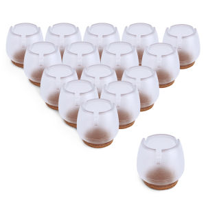 16ชิ้นเก้าอี้ซิลิโคนใสที่รองขาโต๊ะด้วยผ้าสักหลาดแผ่นรองขาเฟอร์นิเจอร์ผ้าคลุมโต๊ะตัวป้องกันพื้นกันลื่น