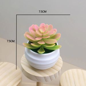 Succulent Flower with Pot Mini Artificial Leaf Fake Plant Flower Garden Family Table Decoration
