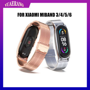 VUAERANG Strap Suitable for Xiaomi Mi Band 6/5/4/3 Strap Stainless Steel Metal Wristband Bracelet Strap for Mi Band 4 3 Mi Band 5 6