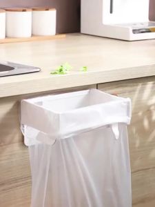 【Ship in 24H】Wall Mounted Trash Bin Kitchen Garbage Bag Holder Foldable Trash Bin Home Storage Trash Can Rack Plastic Bag Holder 垃圾桶 折叠垃圾架