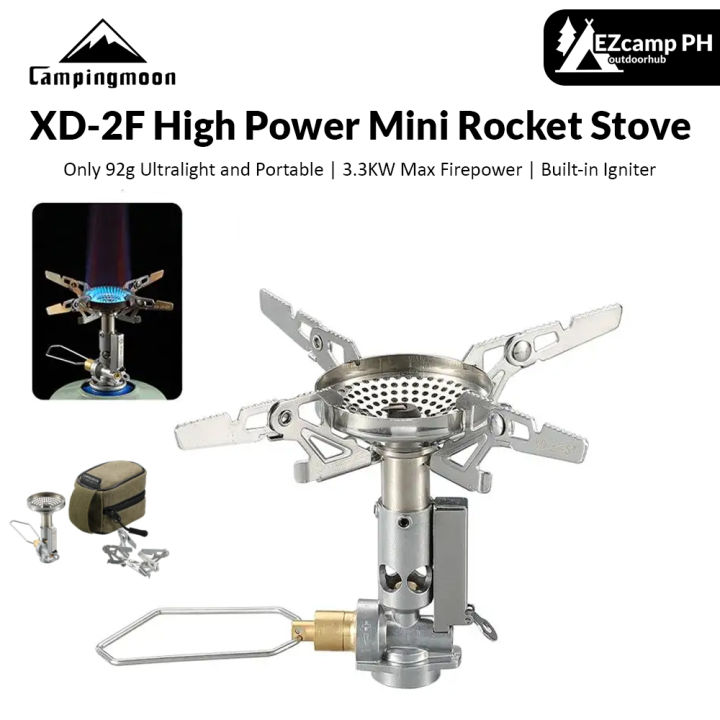 CAMPINGMOON%20XD-2F%20Mini%20High-Power%20Rocket%20Stove%2092g%20Ultralight%20Portable%20Camping%20Hiking%20Outdoor%20Cooking%20Heavy%20Duty%20Butane%20Gas%20Fuel%20Burner%203.3kw%20Firepower%20Built-in%20Igniter%20Screw%20Type%20with%20Storage%20Bag%20Camping%20Moon%20-%20Image%202