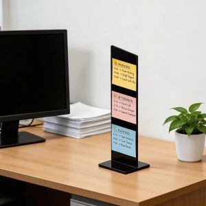 NOBLELYN Acrylic Memo Message Board Vertical Clear Desktop Reminder Board Simple Detachable Note Display Organizer Home Office