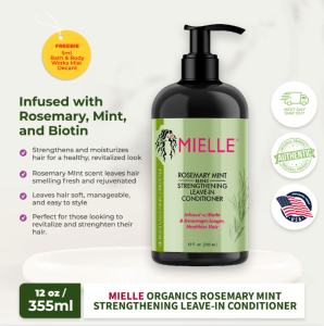 【Tax -free】Mielle Organics Rosemary Mint Growth Oil 2 oz / Hair Masque 12 oz/Leave-In Conditioner 12 oz【Beauty Babe】