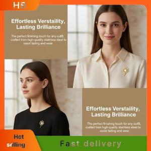 HB Stainless Steel Dandelion Brooch Elegant Lapel Pin for Women Men Stylish Suit Decoration for Meeting Banquet Ceremony