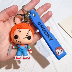 Childs Play Chucky Figure Keychain Backpack Pendant Car Keyring Cute Doll Cartoon Accessories Toys Couple Birthday Gift