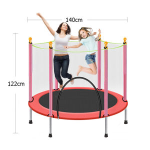 Trampoline แทรมโพลีน 4F สีแดง Red ชมาด140cm X 122cmแทรมโพลีน กระโดด สปริงบอร์ดออกกําลัง Trampoline Jump แทรมโพลีนเด็ก