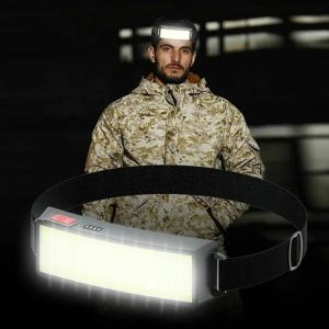 Mini Rechargeable LED Headlamp Portable COB LED Headlight With Built-in Battery Flashlight Camping Fishing Light Head Lamp
